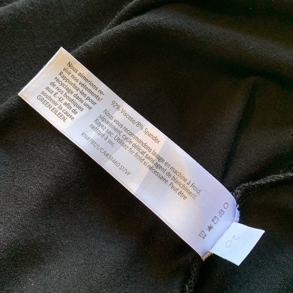 EILEEN FISHER Long Button Front Long Sleeve Tunic Cardigan Dress Black Size S/P - Picture 6 of 14